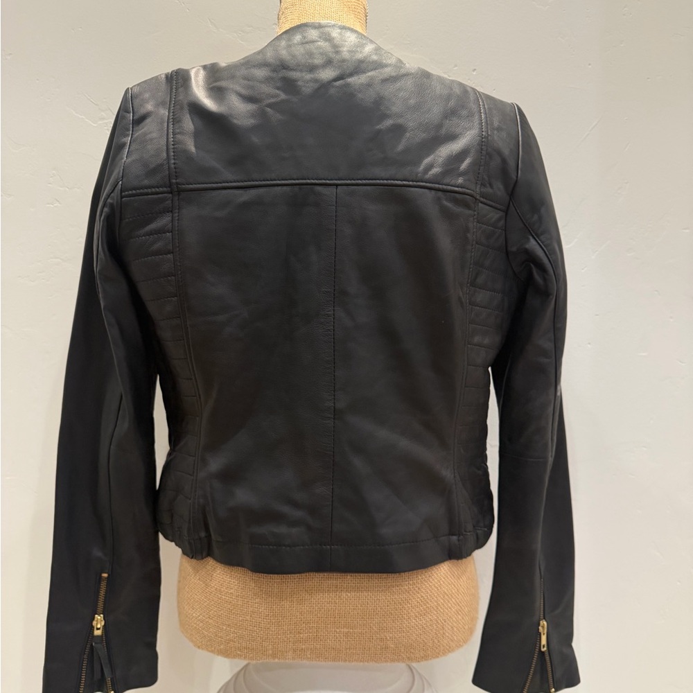 Mango Black Leather Women's Jacket - Picture 2 of 6